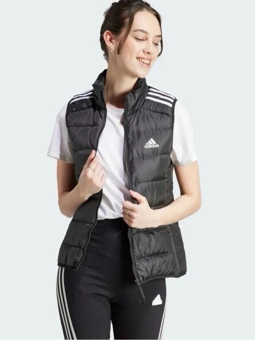 Adidas Womens Essentials NWT Packable Down Navy Blue Vest Small